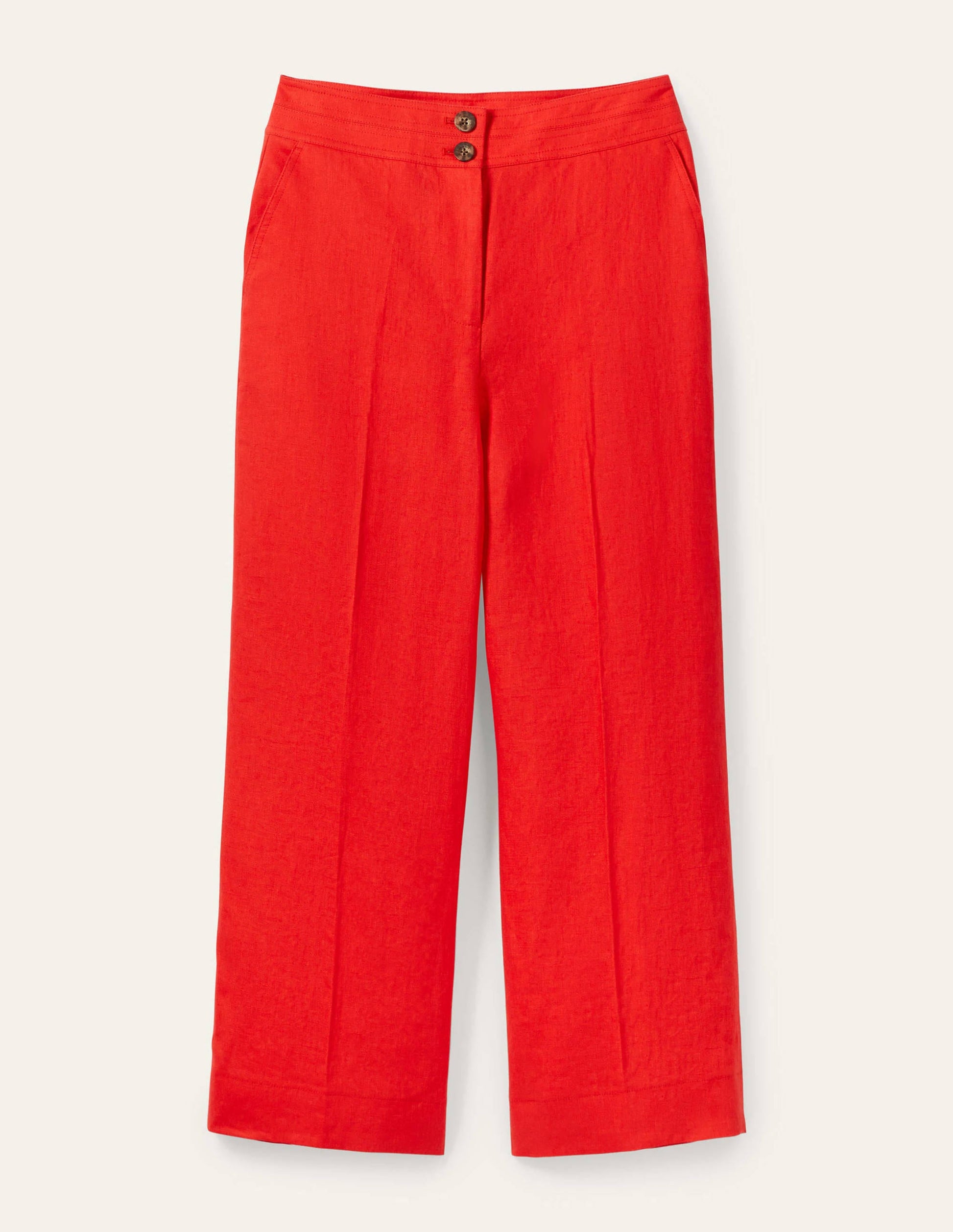 Cornwall Linen Trousers-Cherry Red-5