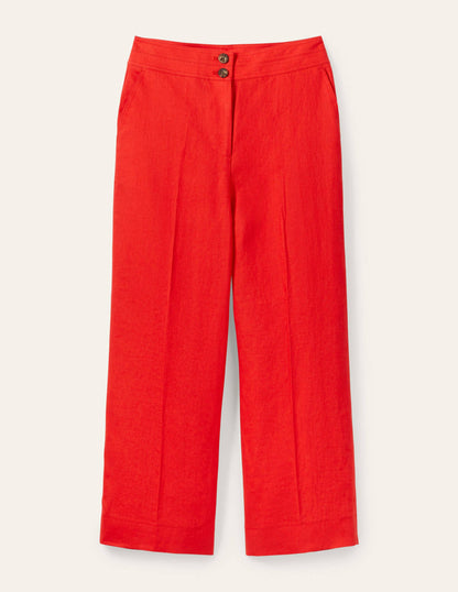 Cornwall Linen Trousers-Cherry Red-5