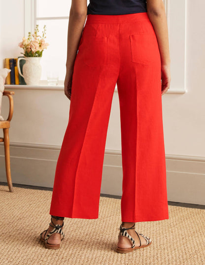 Cornwall Linen Trousers-Cherry Red-2