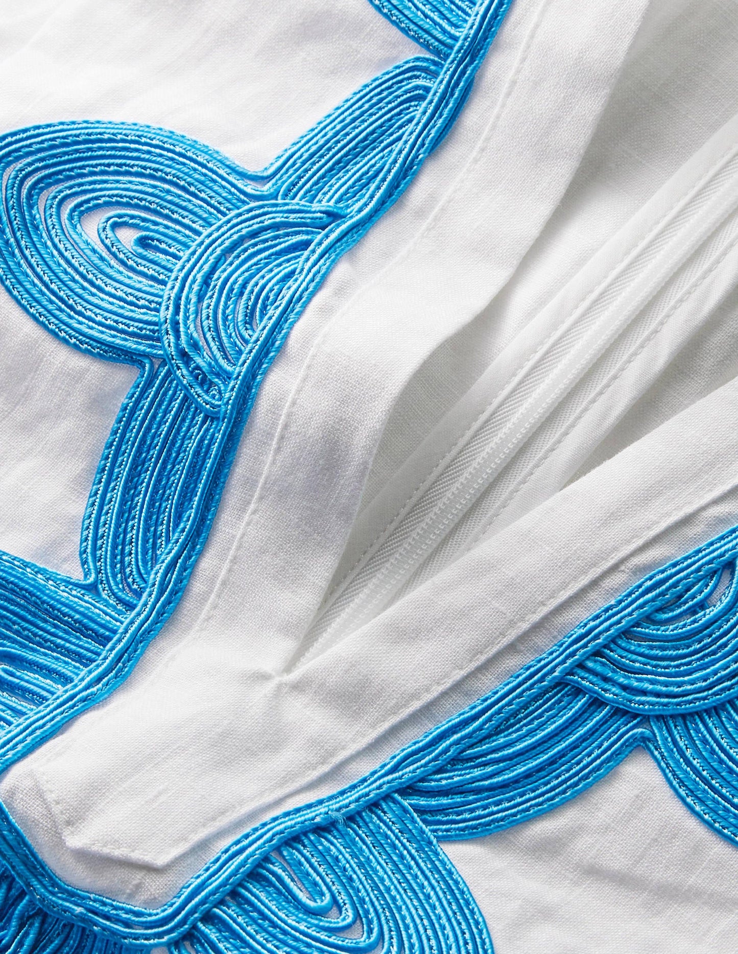 Bella Embroidered Playsuit-White/Moroccan Blue