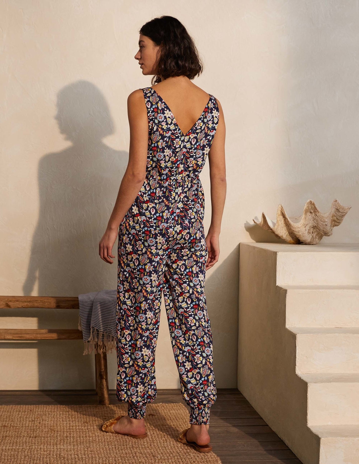 Cecilia Jumpsuit-Navy, Kaleidoscopic Floral