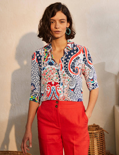Silk Shirt-Mariner Blue, Kaleidoscope-1