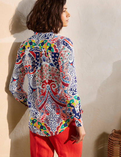 Silk Shirt-Mariner Blue, Kaleidoscope-3