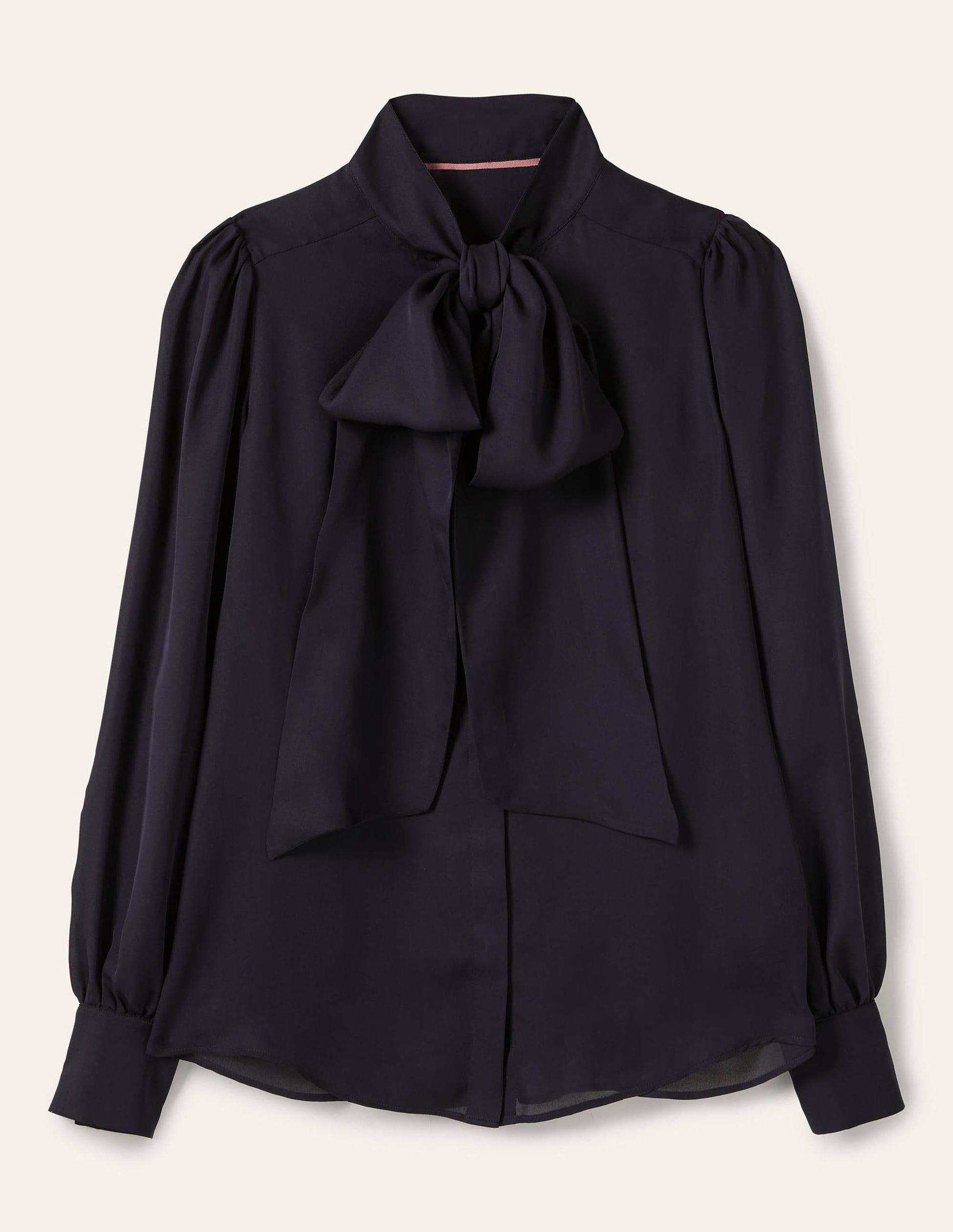 Rosaline Silk Blouse-Navy-5