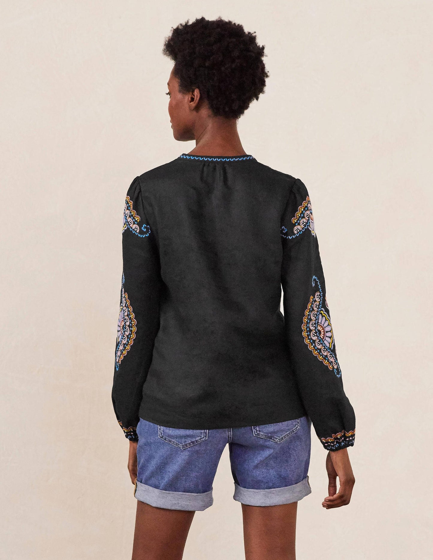 Eden Embroidered Top-Black
