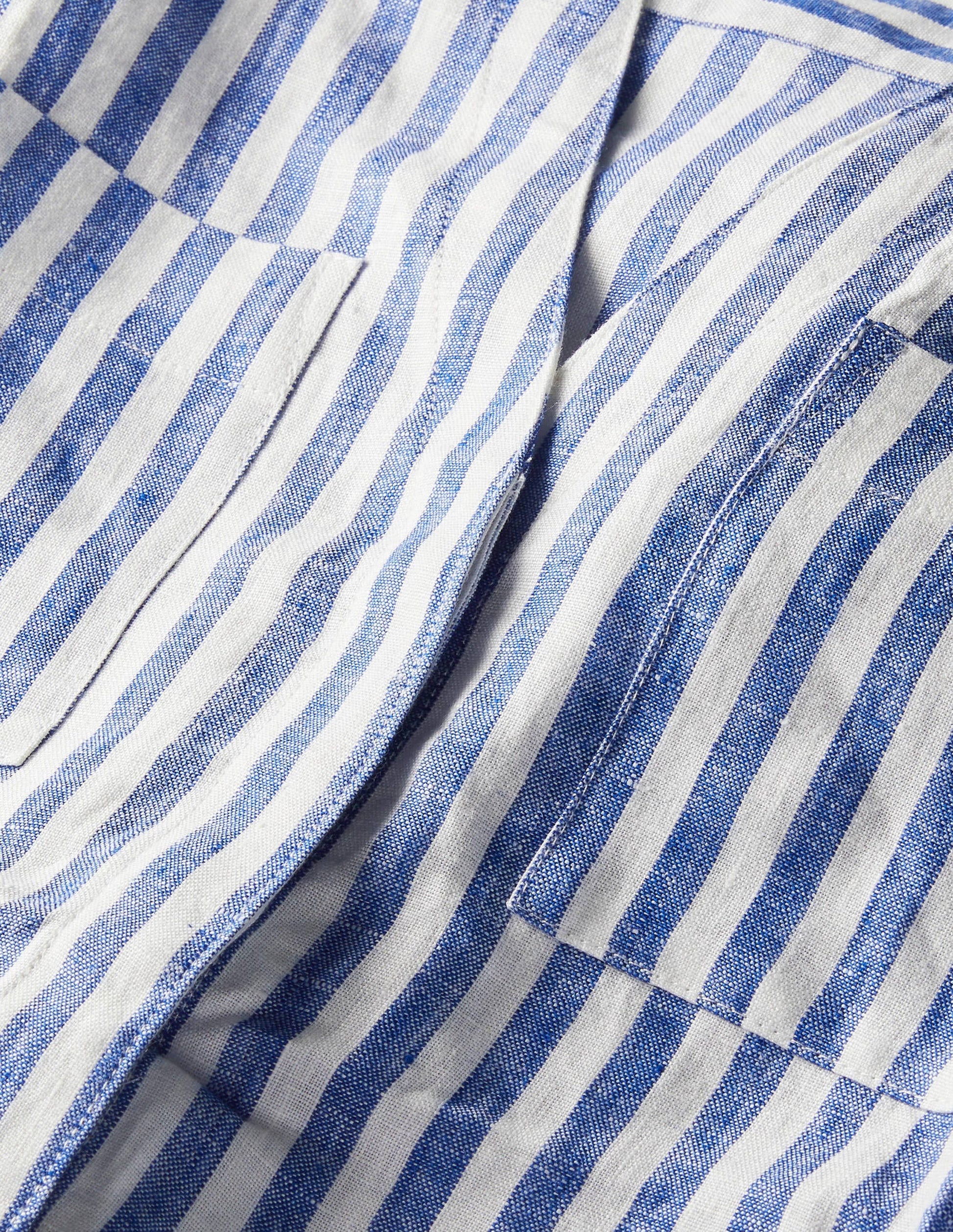 Evie Linen Shirt Dress-Summit Stripe-5