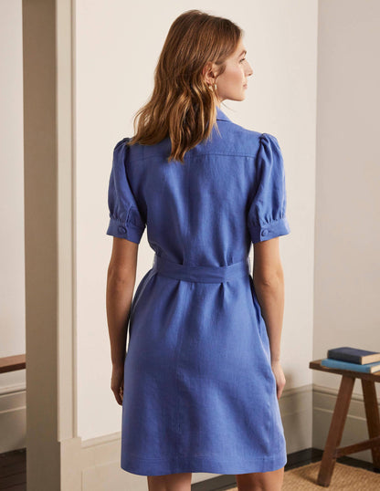 Carrie Linen Shirt Dress-Delave-3