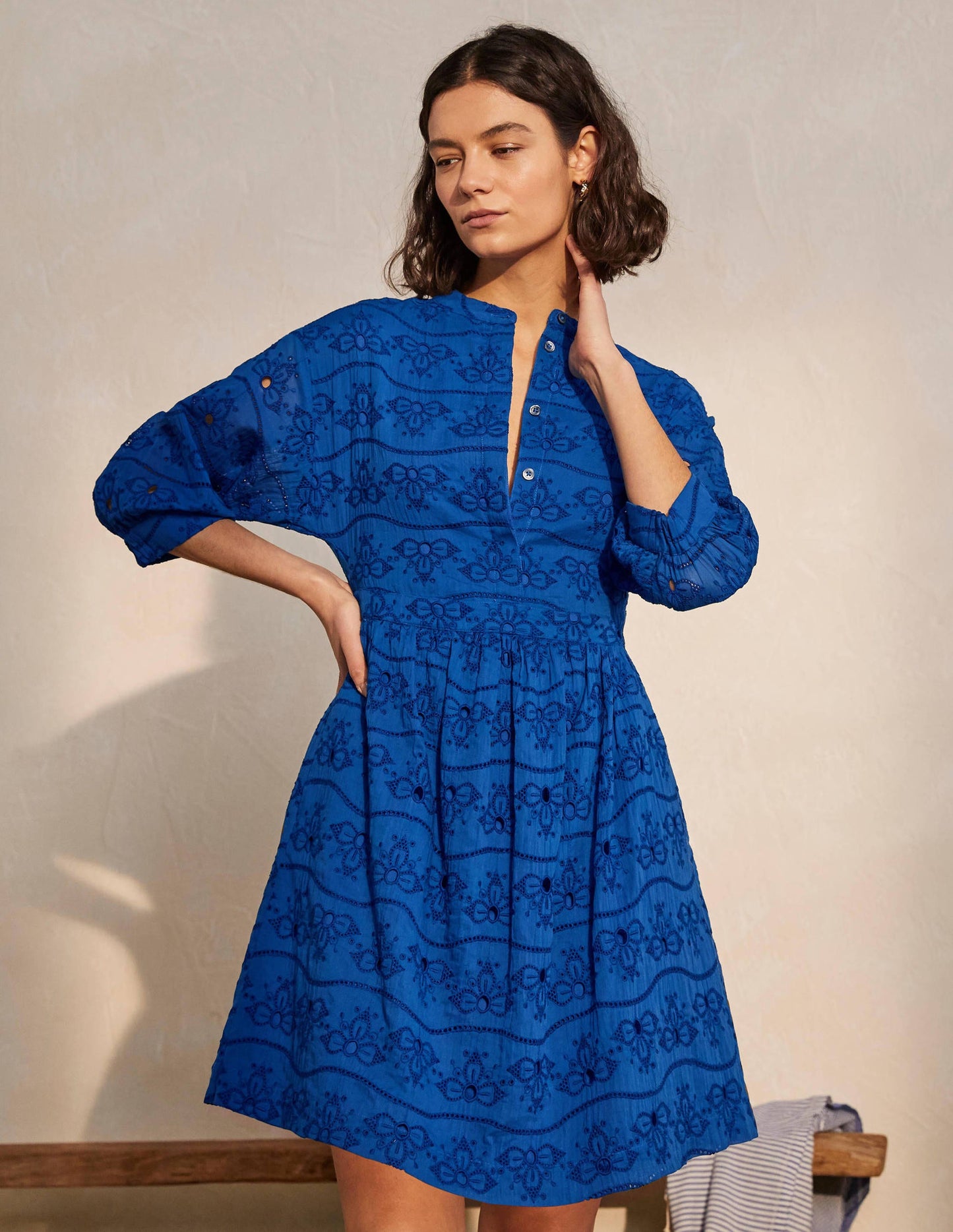 Broderie Cotton Dress-Summit