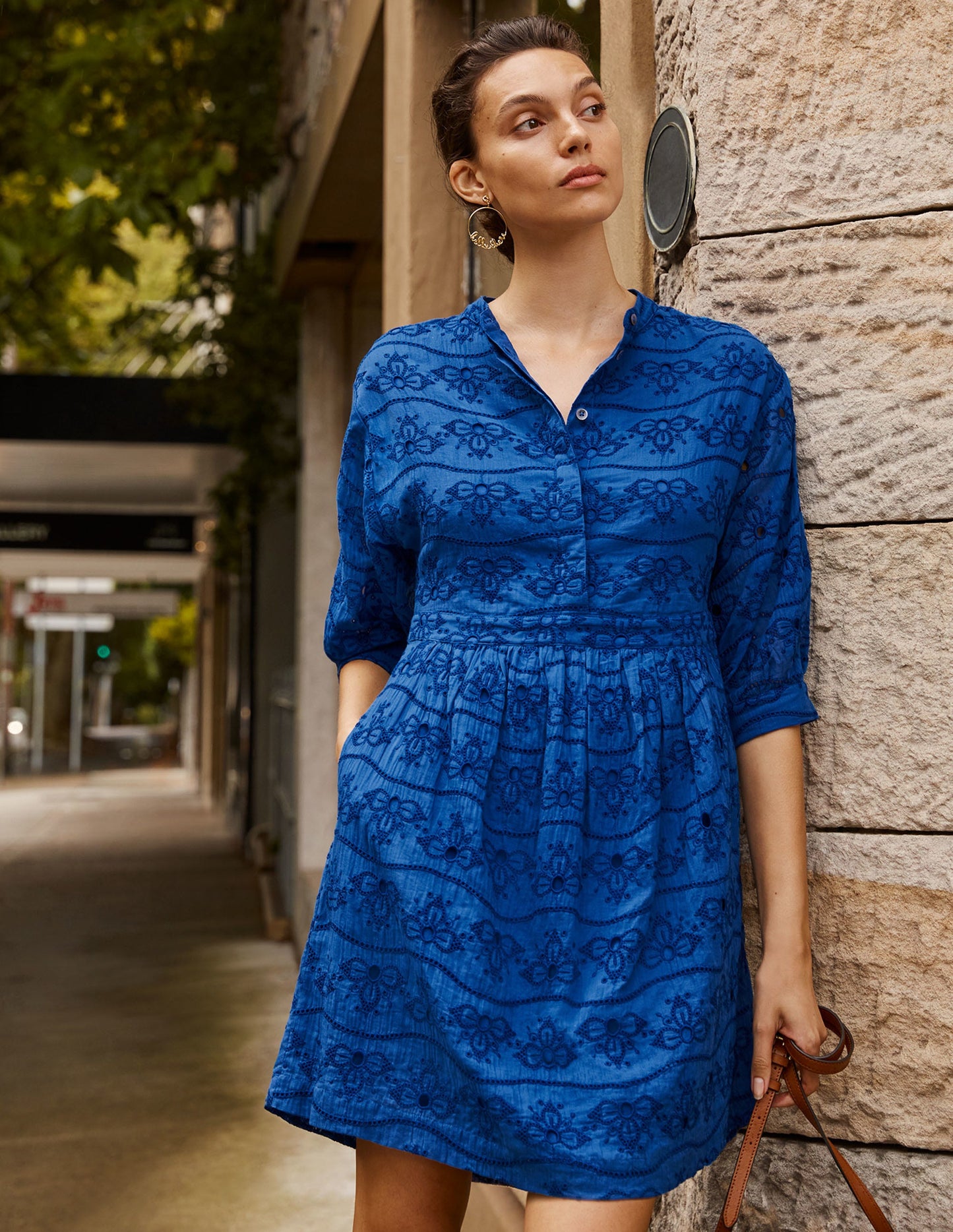 Broderie Cotton Dress-Summit