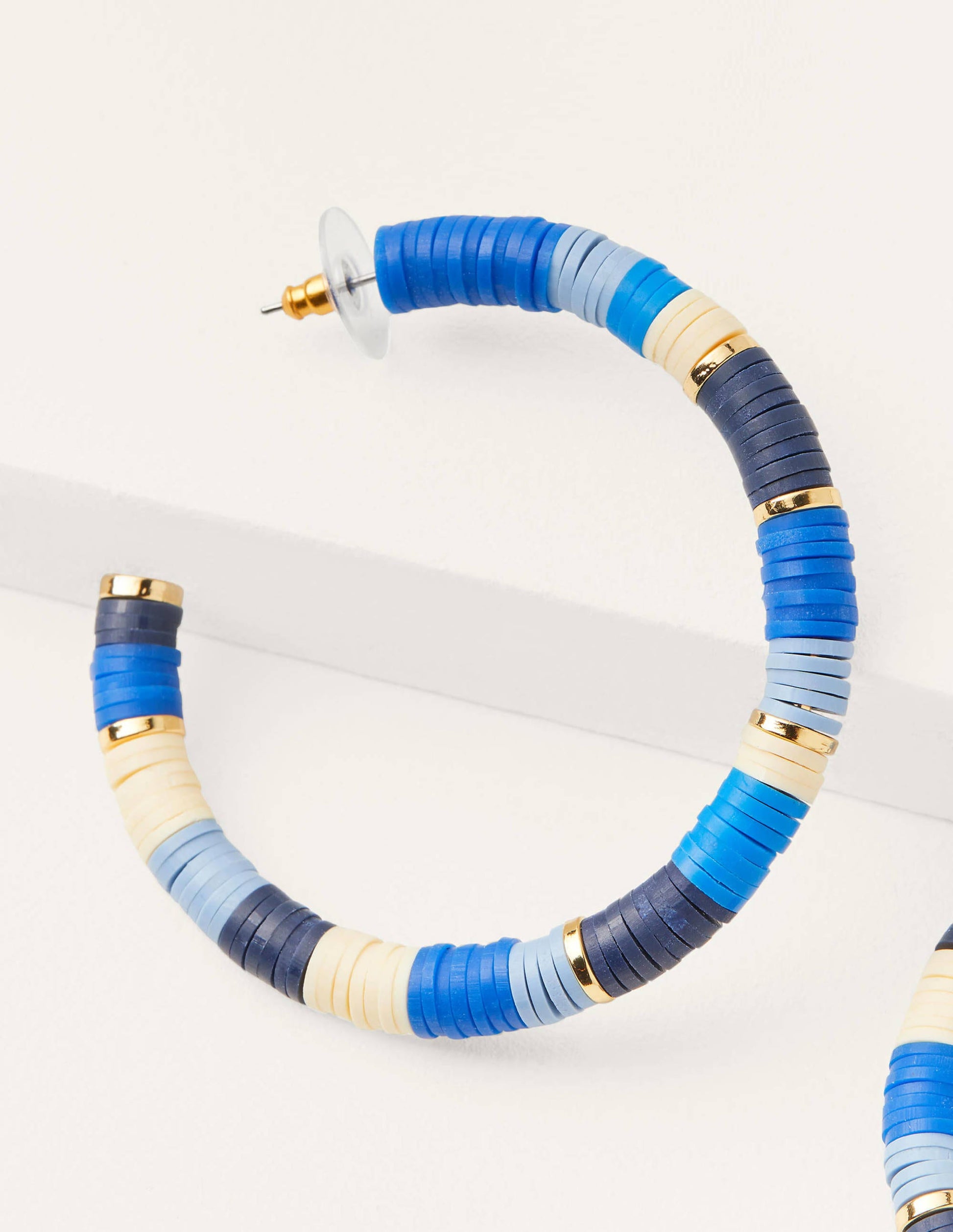 Beaded Hoop Earrings-Moroccan Blue-2