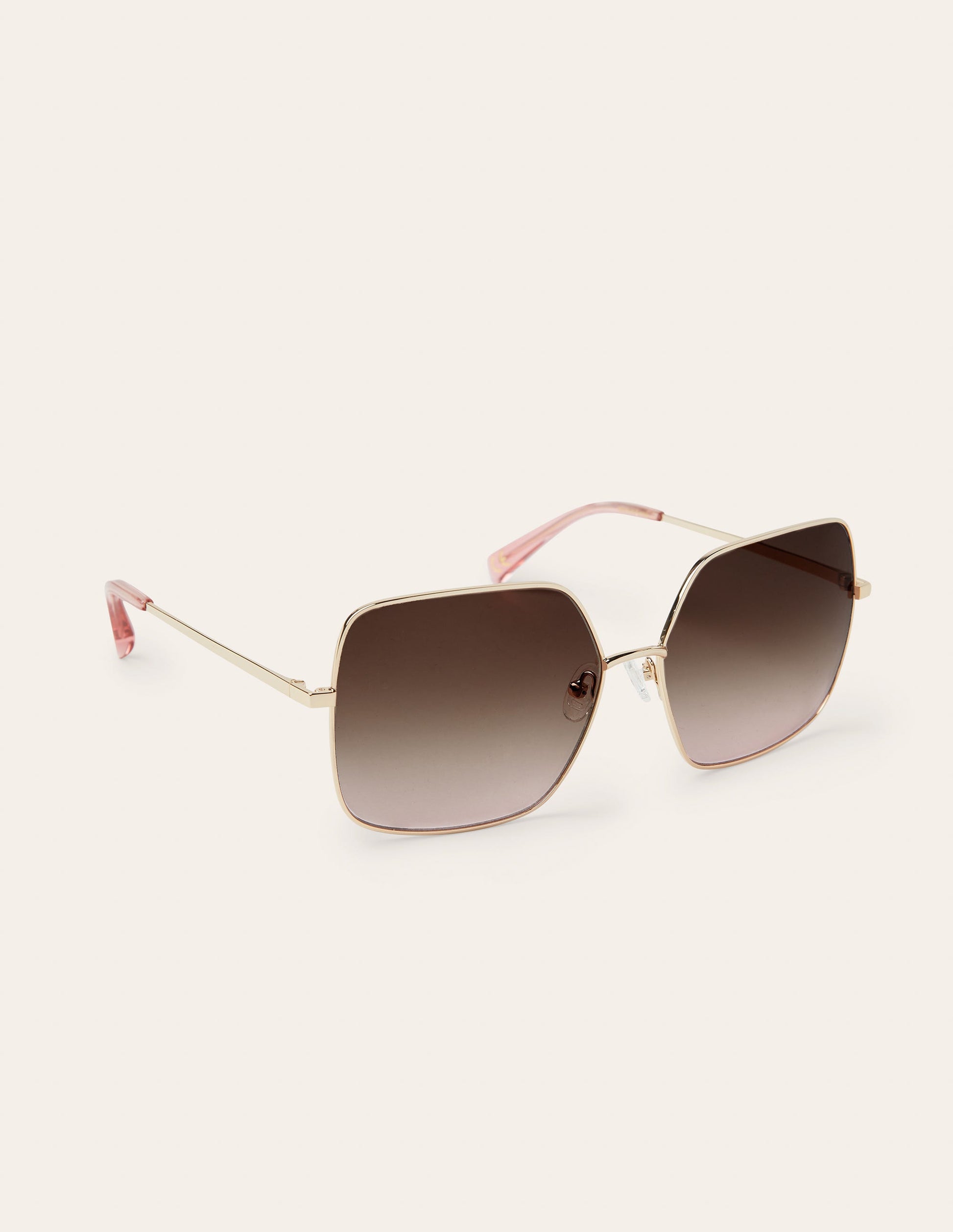Wire Frame Sunglasses-Brown-1