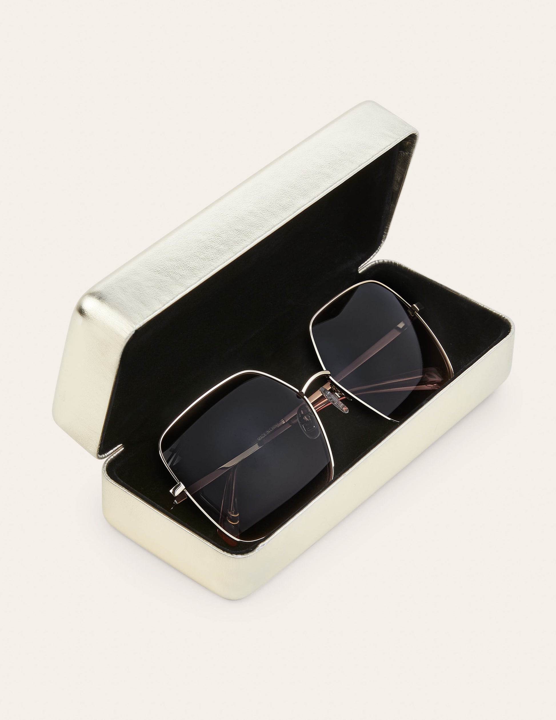 Wire Frame Sunglasses-Brown-2