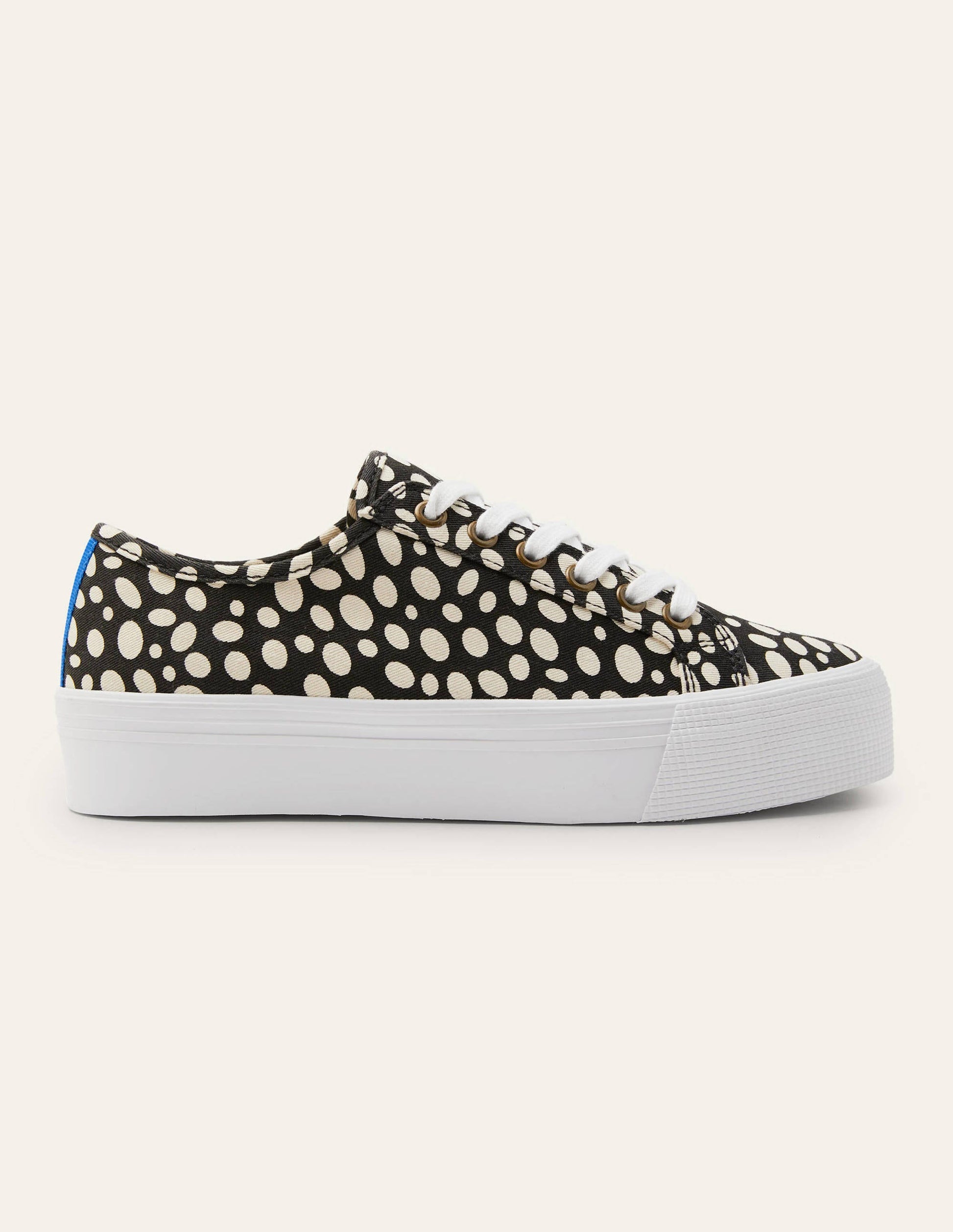 Canvas Flatform Plimsolls-Black/Ivory Animal-2