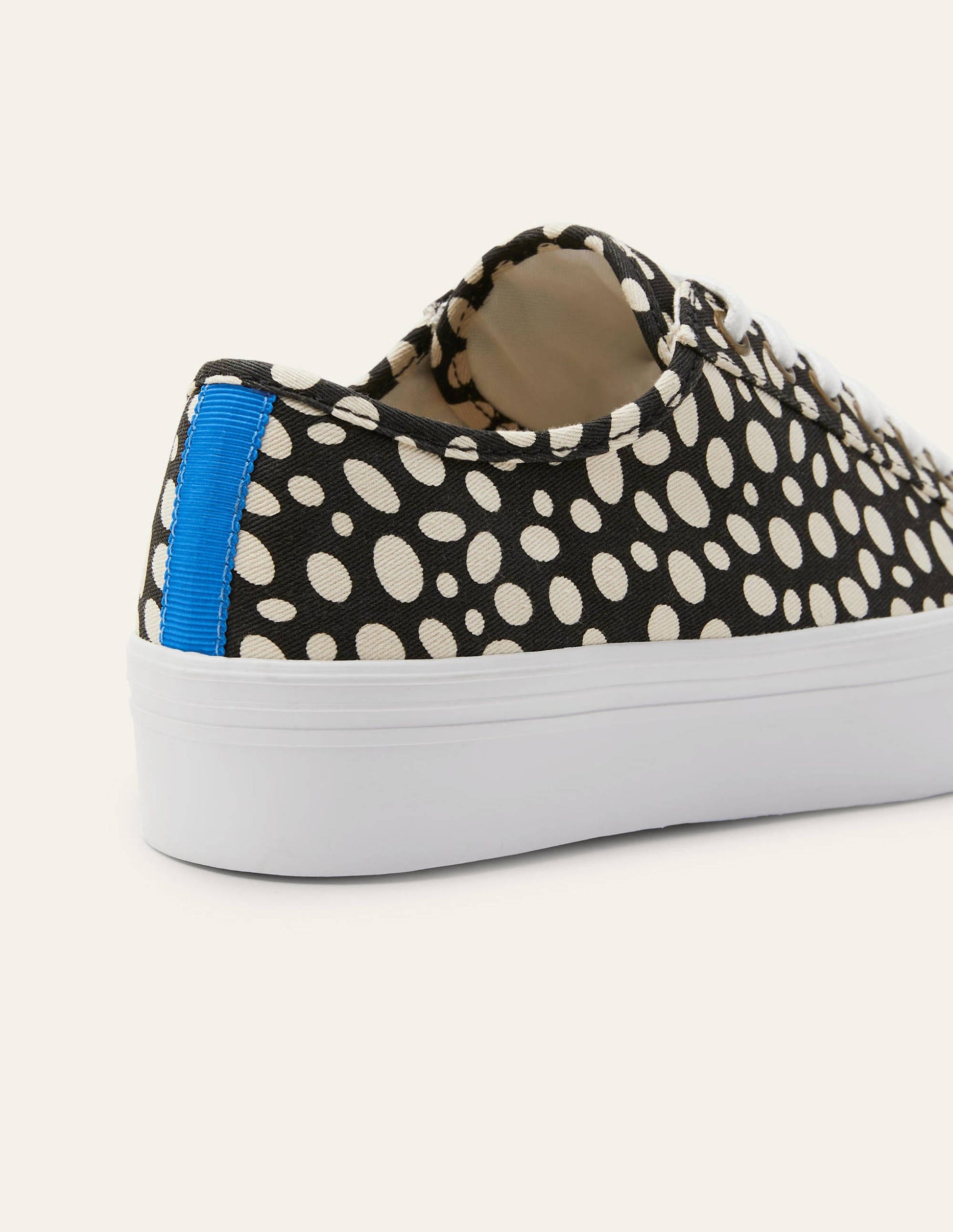 Canvas Flatform Plimsolls-Black/Ivory Animal-3