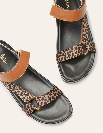Colourblock Sandals-Leopard-1