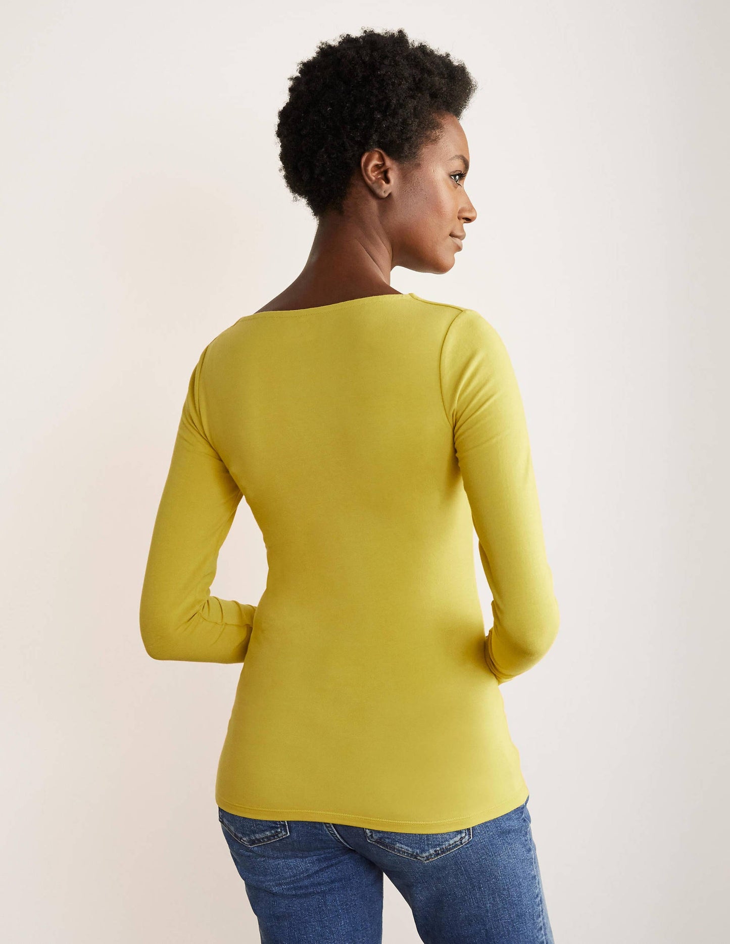Double Layer V-neck Top-Chartreuse