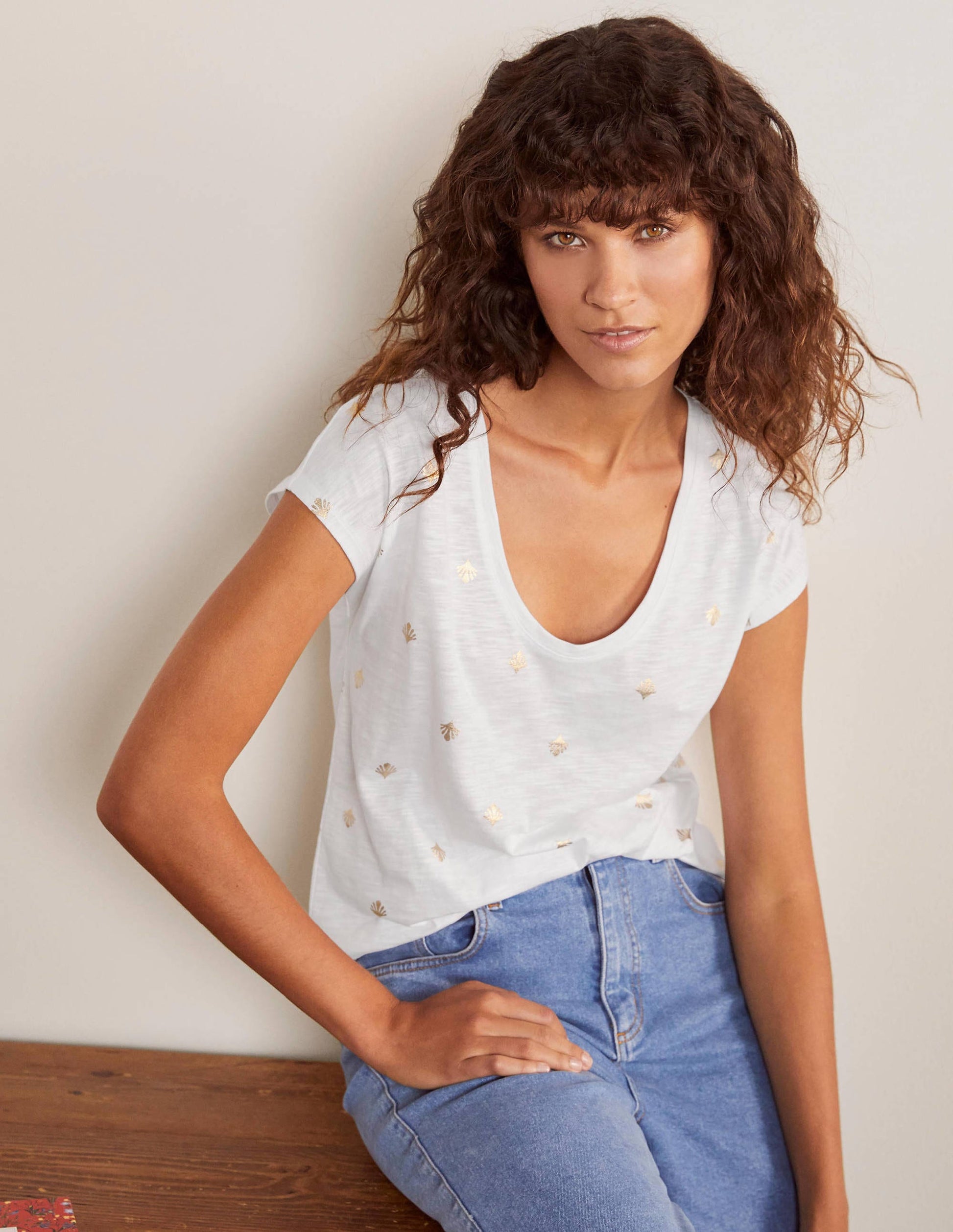 Fun Voop Tee-White, Coral Tile-1