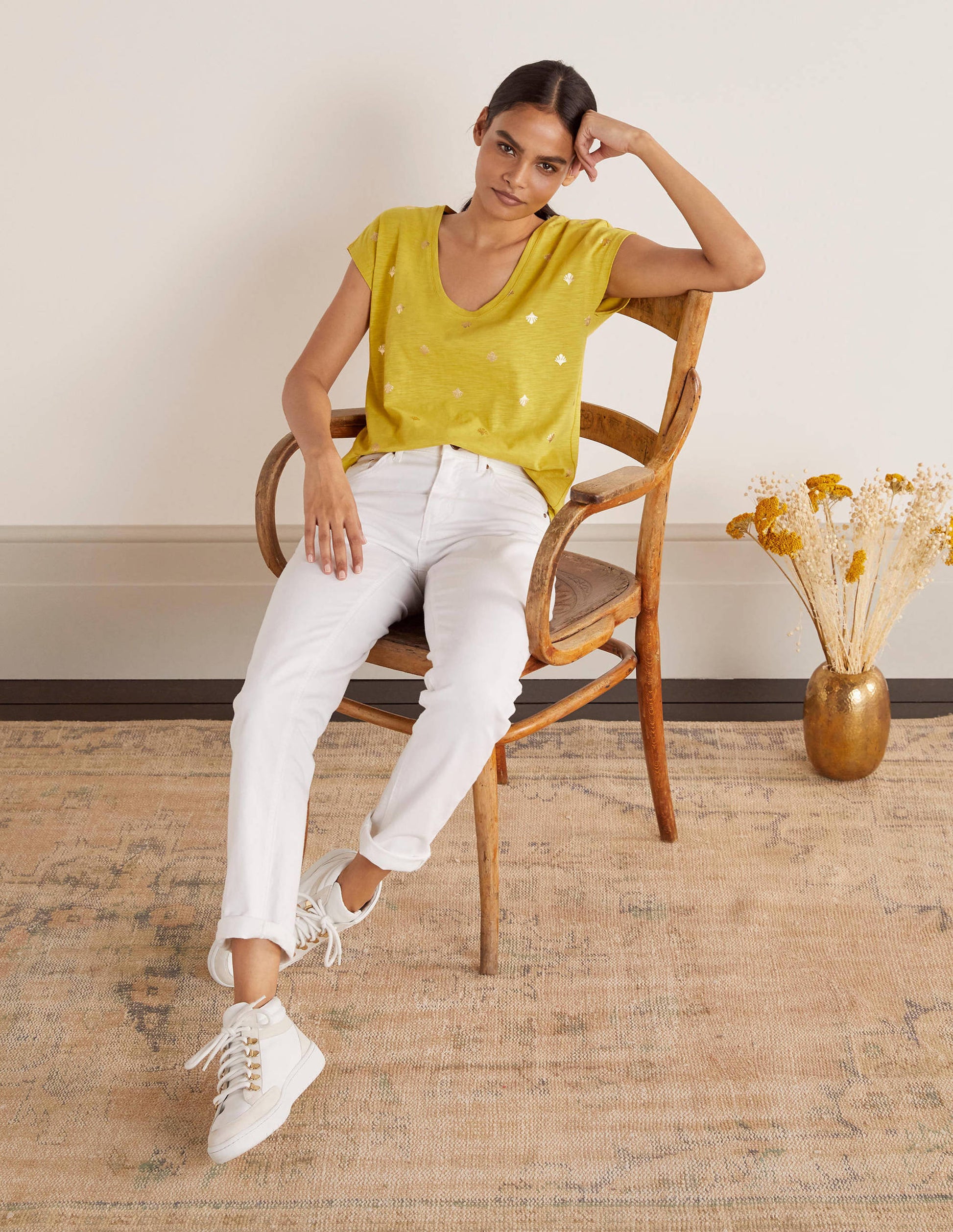Fun Voop Tee-Chartreuse, Coral Tile-1