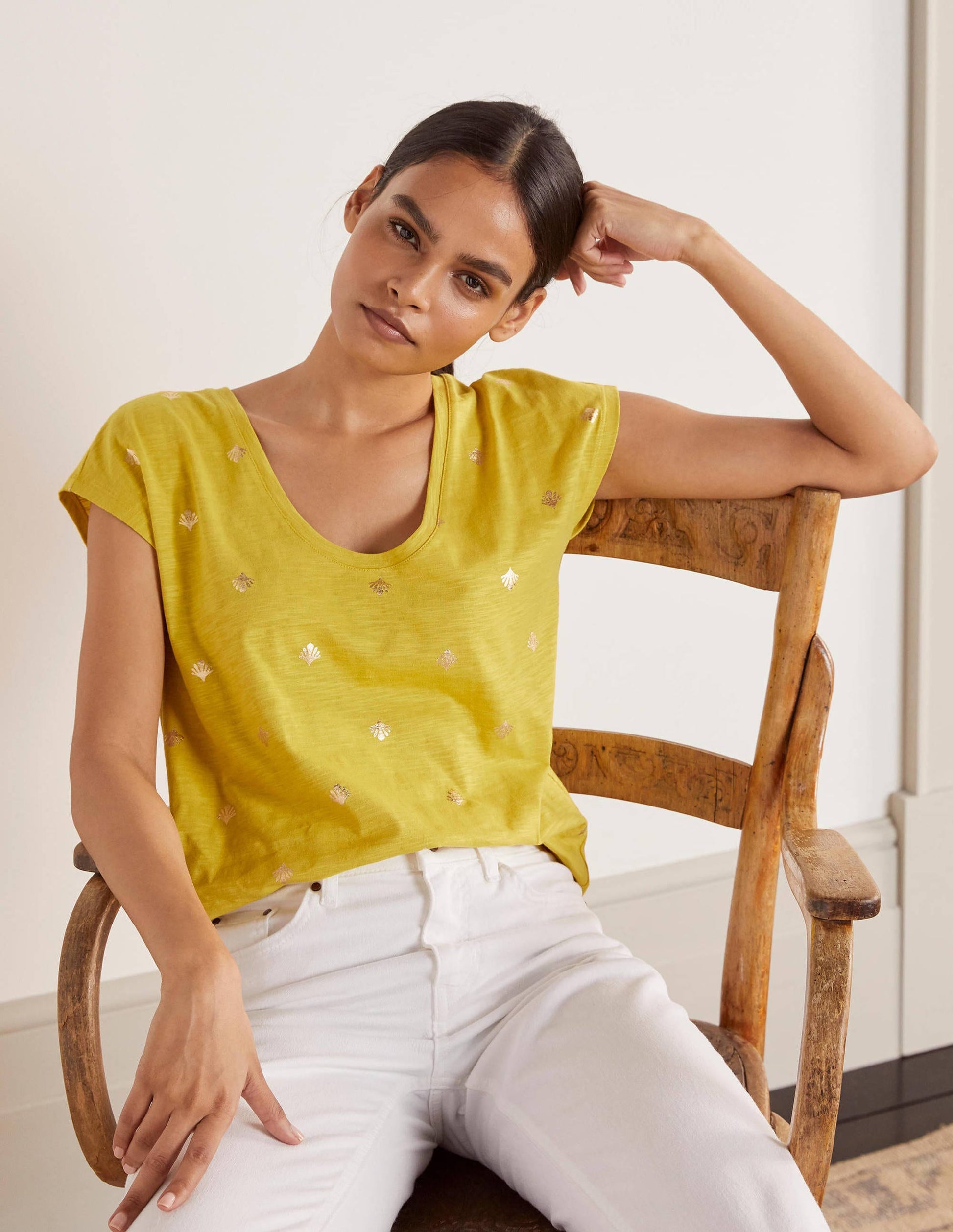 Fun Voop Tee-Chartreuse, Coral Tile-2