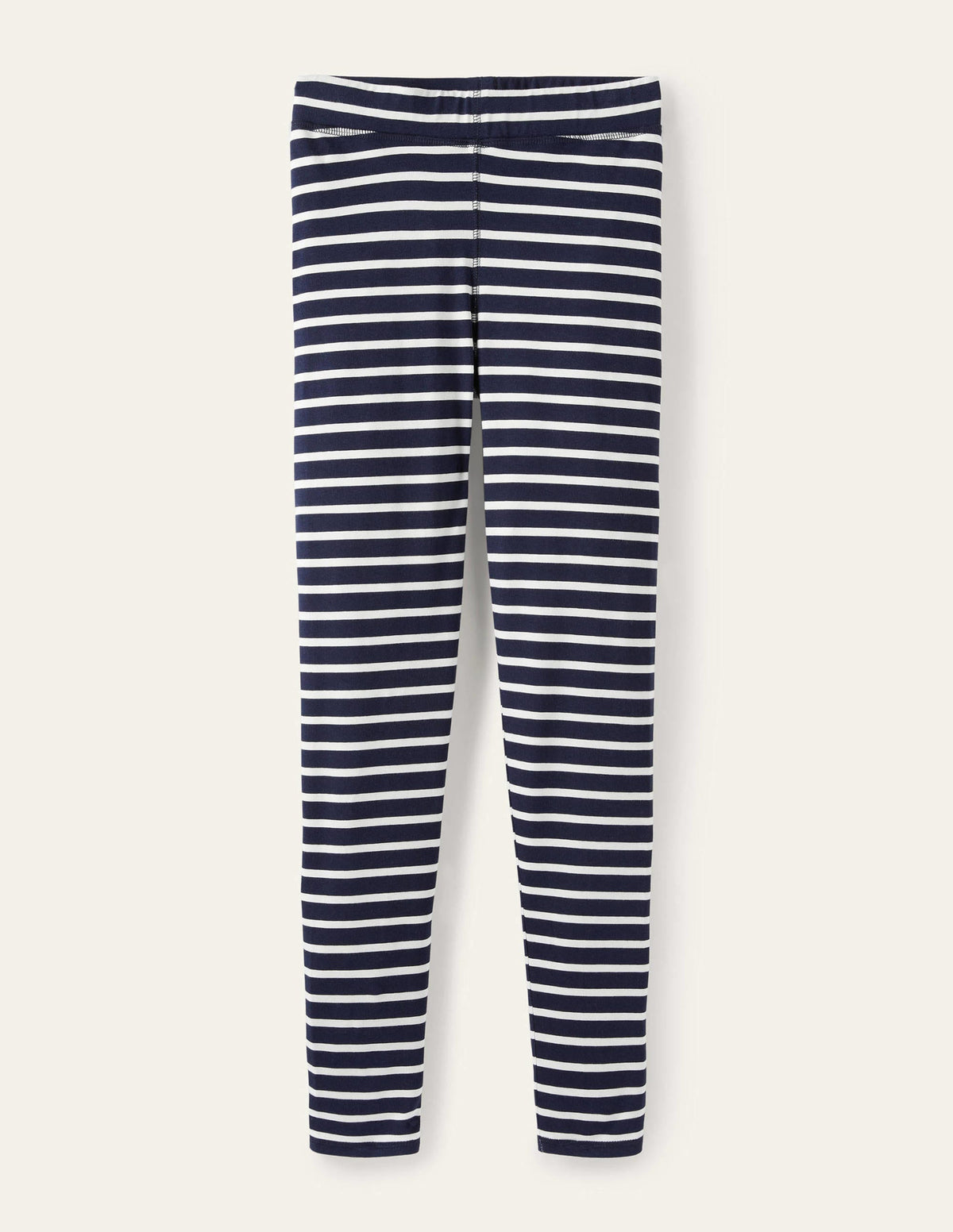 High Rise Jersey Leggings-Navy/Ivory-7