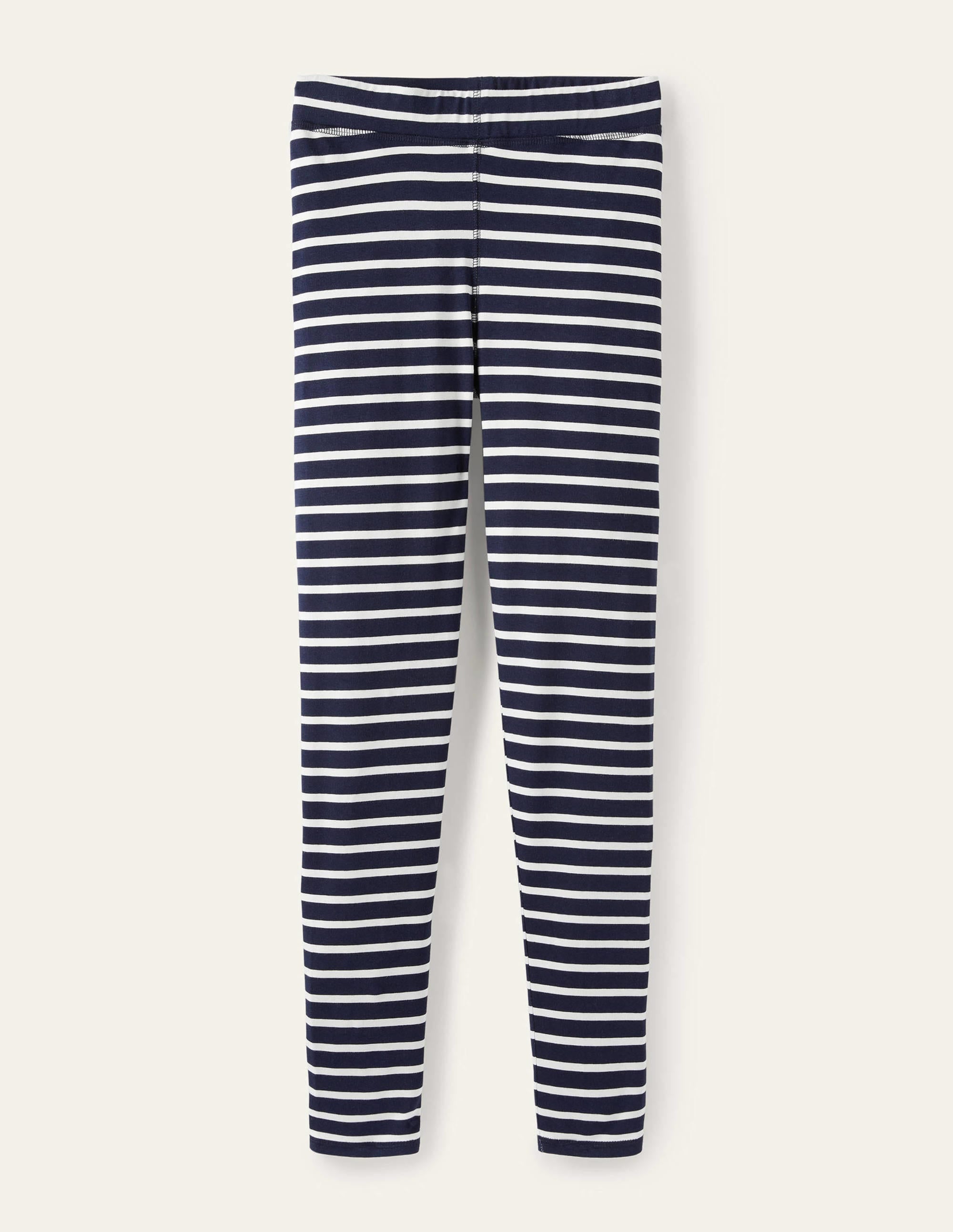 High Rise Jersey Leggings-Navy/Ivory - Image 7