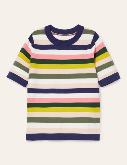 Abingdon Cotton Knitted Tee-Multi Stripe-6