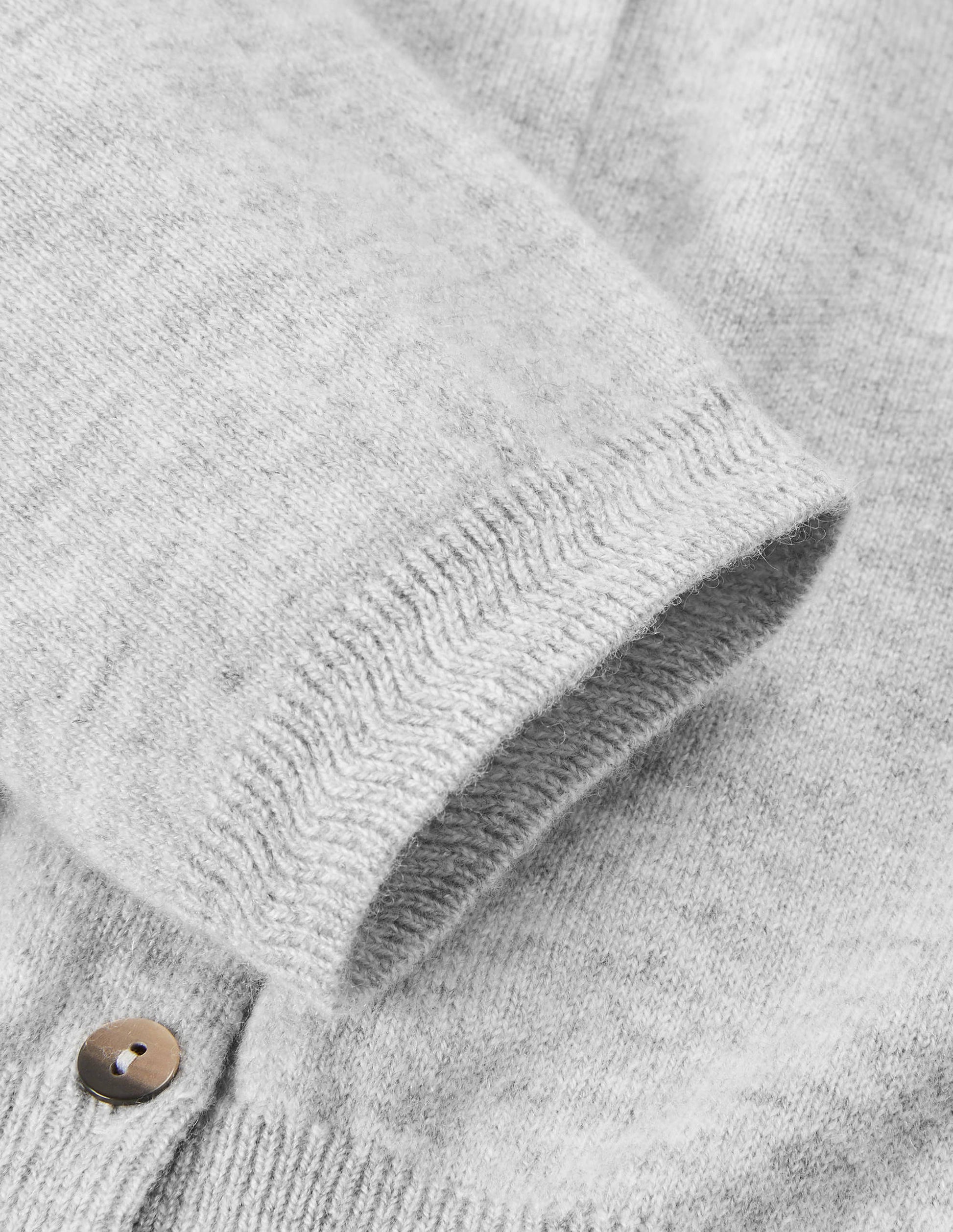 Cashmere Crop Cardigan-Grey Melange-6