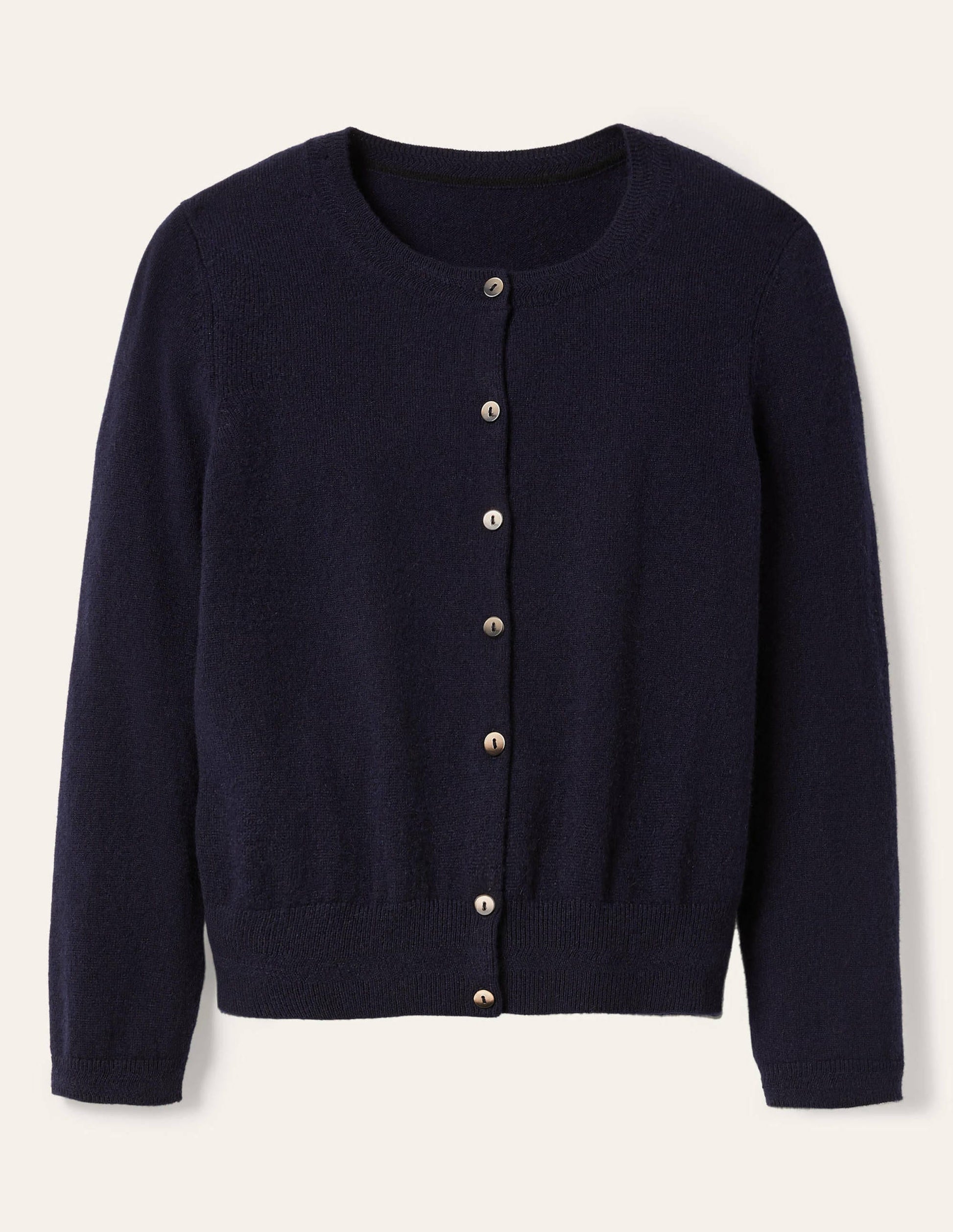 Cashmere Crop Cardigan-Navy-5