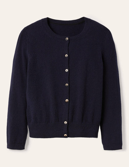 Cashmere Crop Cardigan-Navy-5