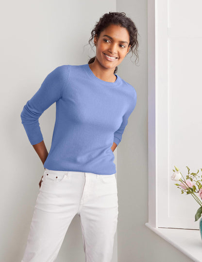 Cashmere Crew Neck Jumper-Gulf Blue-4