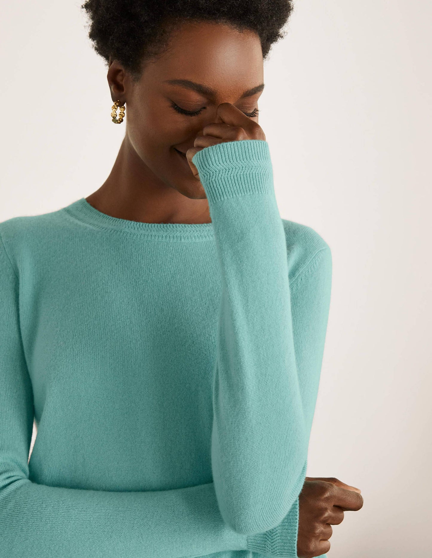Cashmere Crew Neck Jumper-Apple Mint