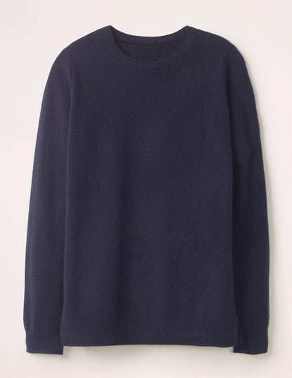 Cashmere Crew Neck Jumper-Navy-5