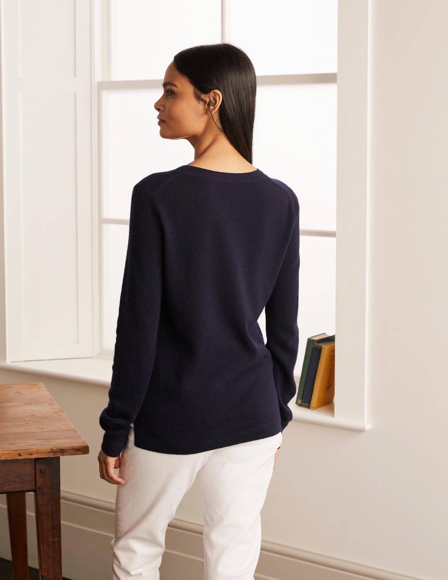 Cashmere Crew Neck Jumper-Navy
