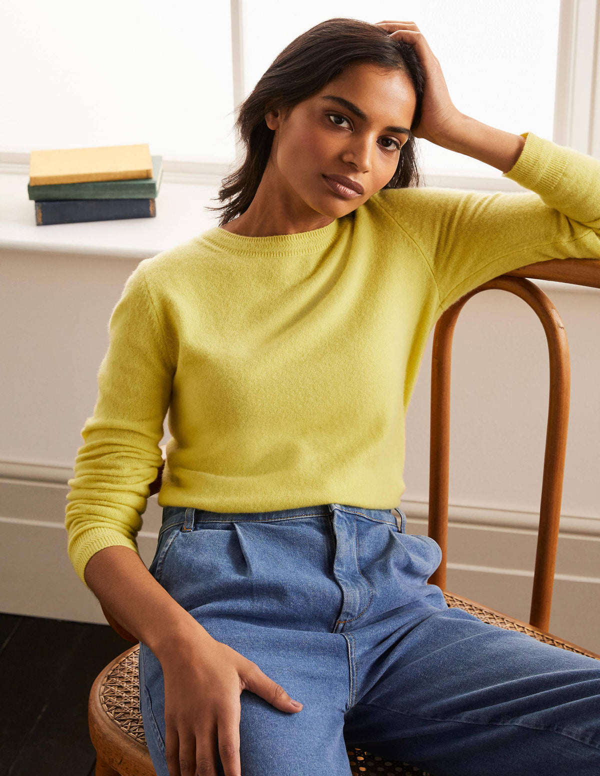 Cashmere Crew Neck Jumper-Pineapple - Image 1