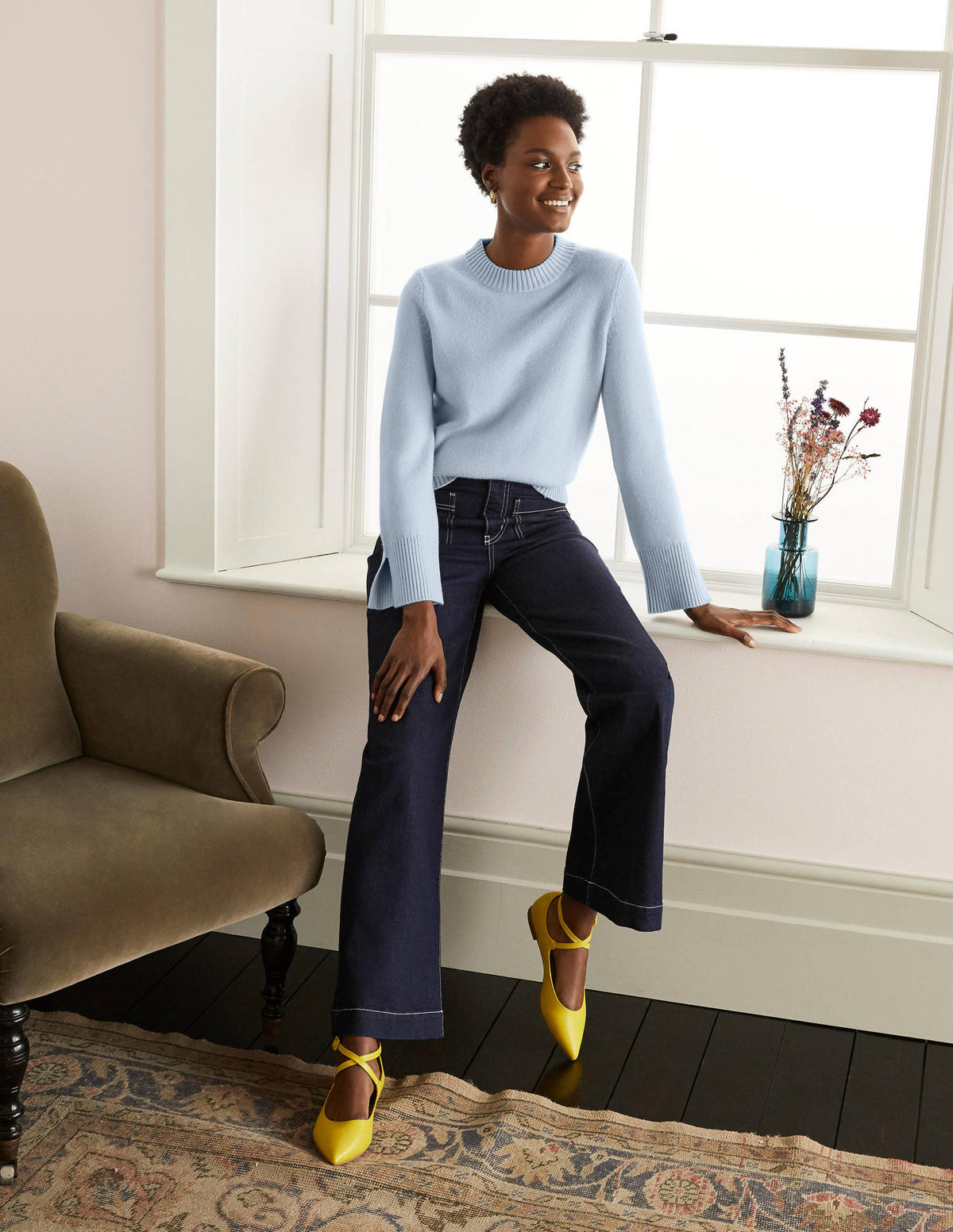 Dundee Cashmere Jumper-Blue - Image 1