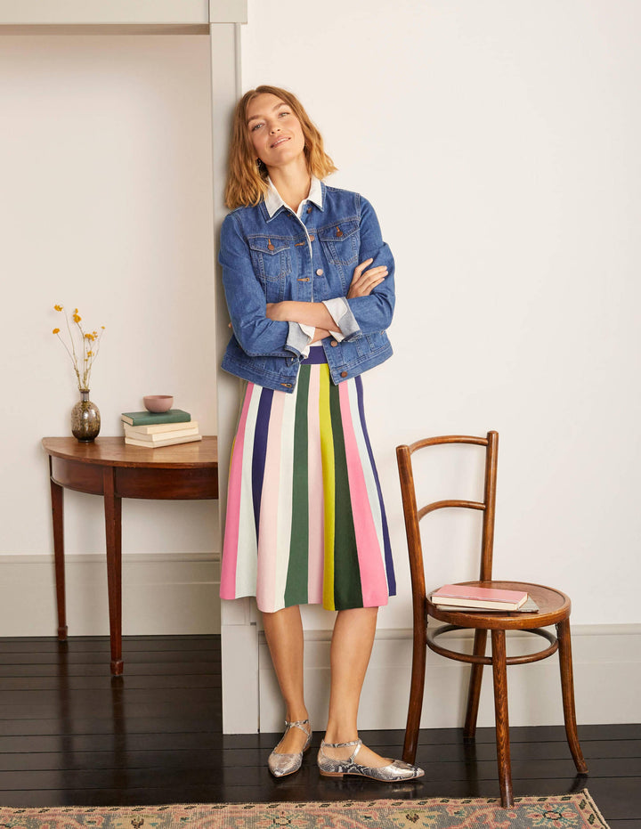Colette Knitted Skirt-Multi Stripe