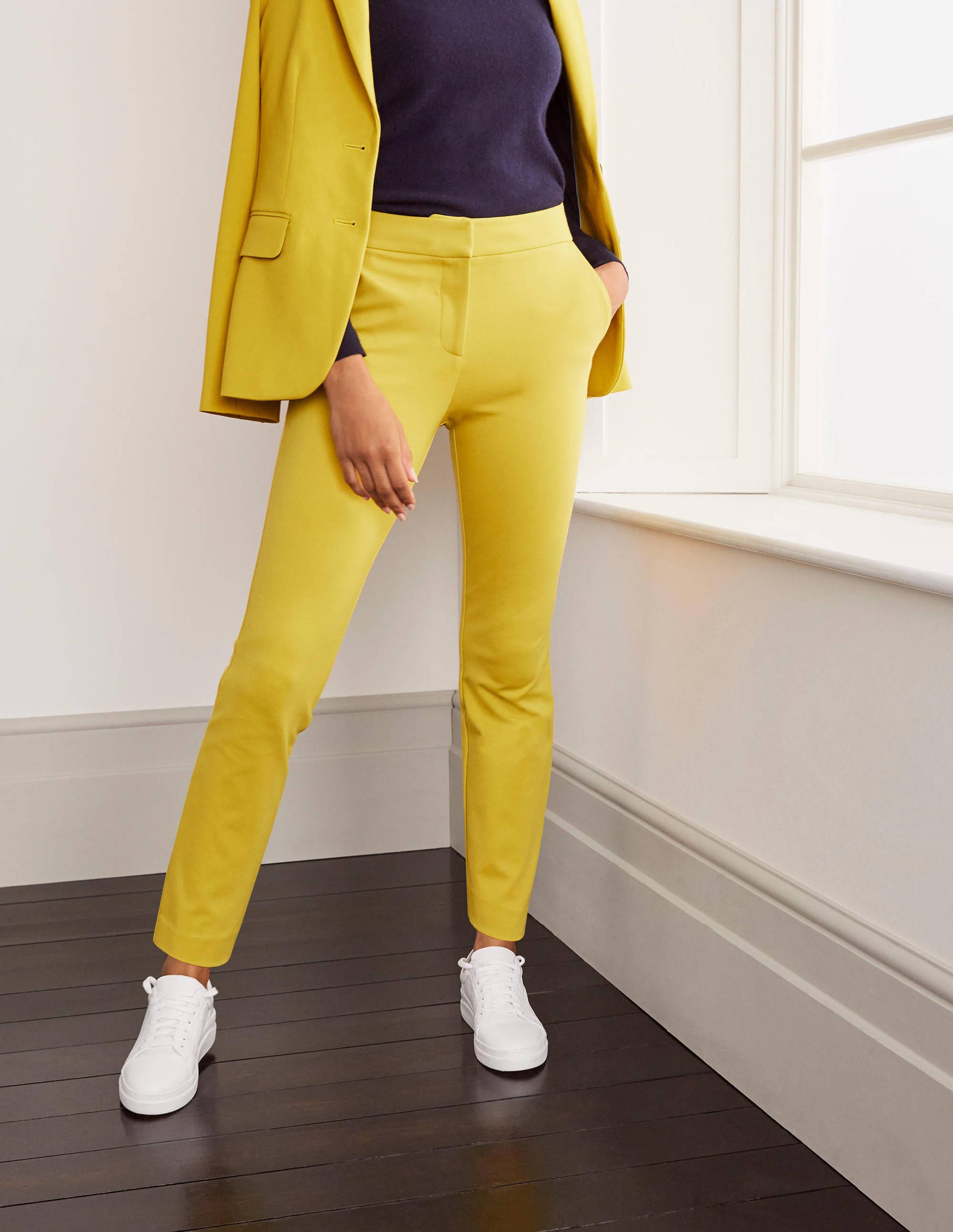 Hampshire 7/8 Ponte Trousers-Chartreuse - Image 1