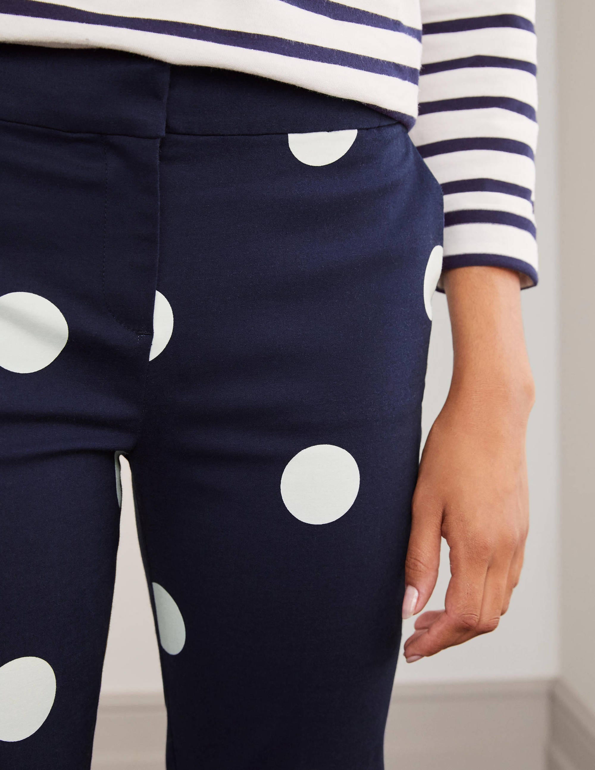 Richmond 7/8 Trouser-French Navy, Regular Dot - Image 3