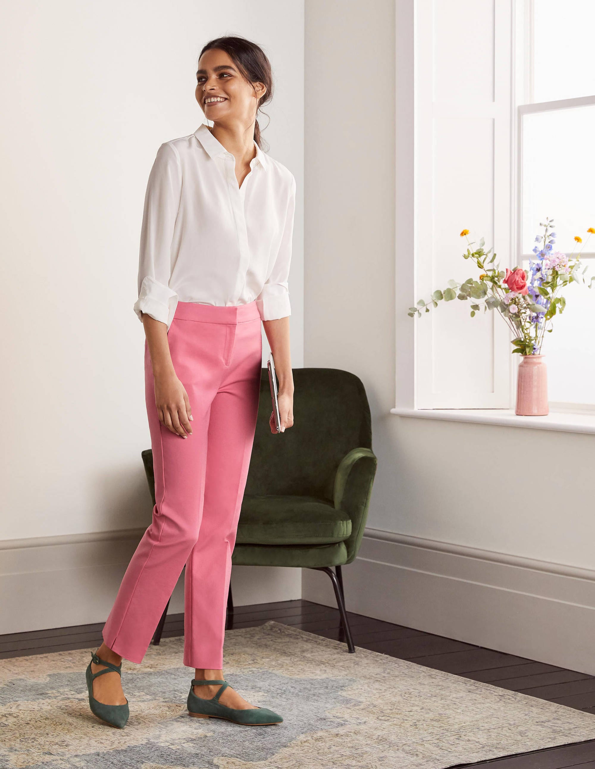 Richmond 7/8 Trouser-Azalea - Image 4