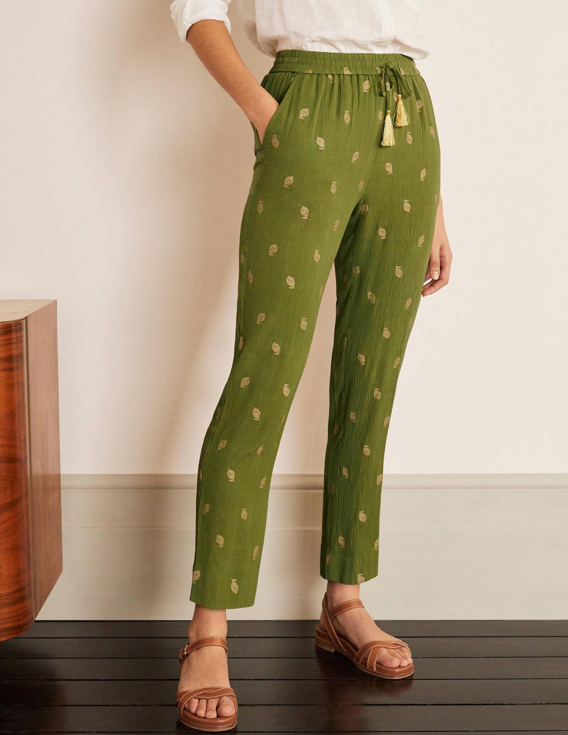 Bembridge Trousers-Pea, Citrus Fruit Foil-1