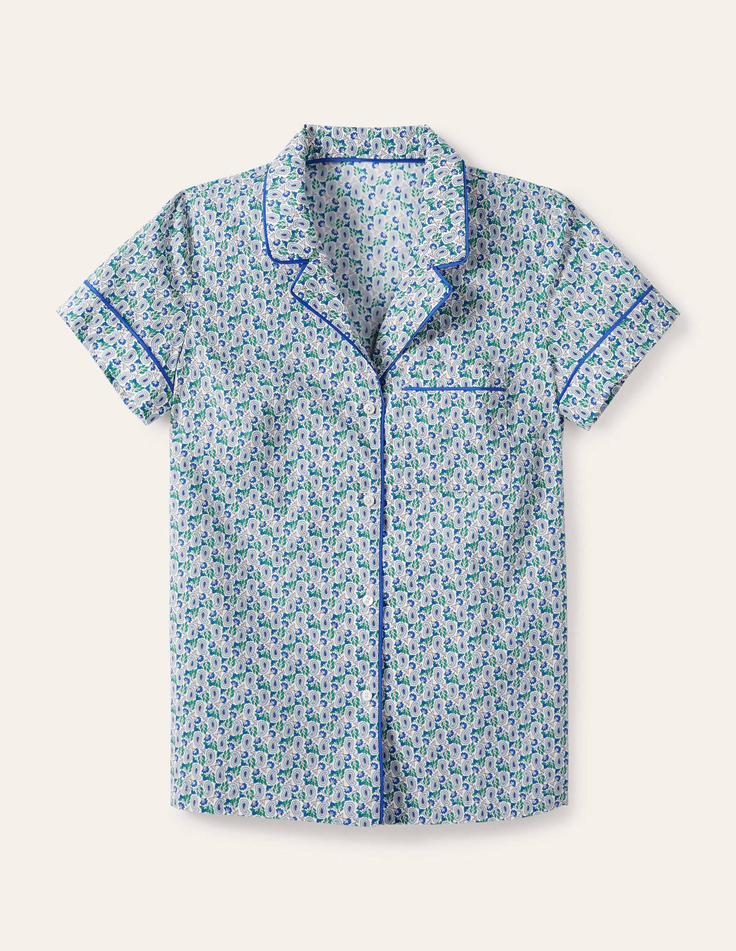 Phoebe PJ Shirt-Ivory, Pretty Paisely