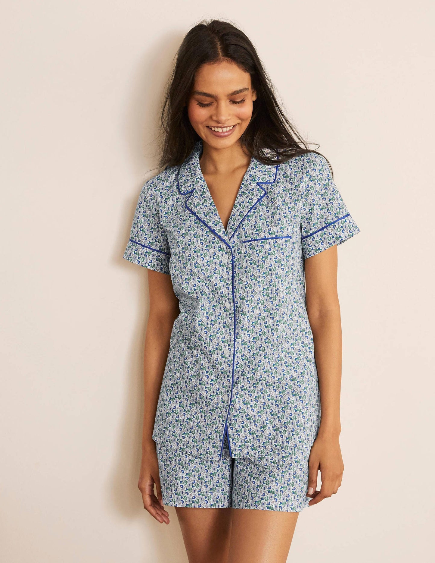 Phoebe PJ Shirt-Ivory, Pretty Paisely