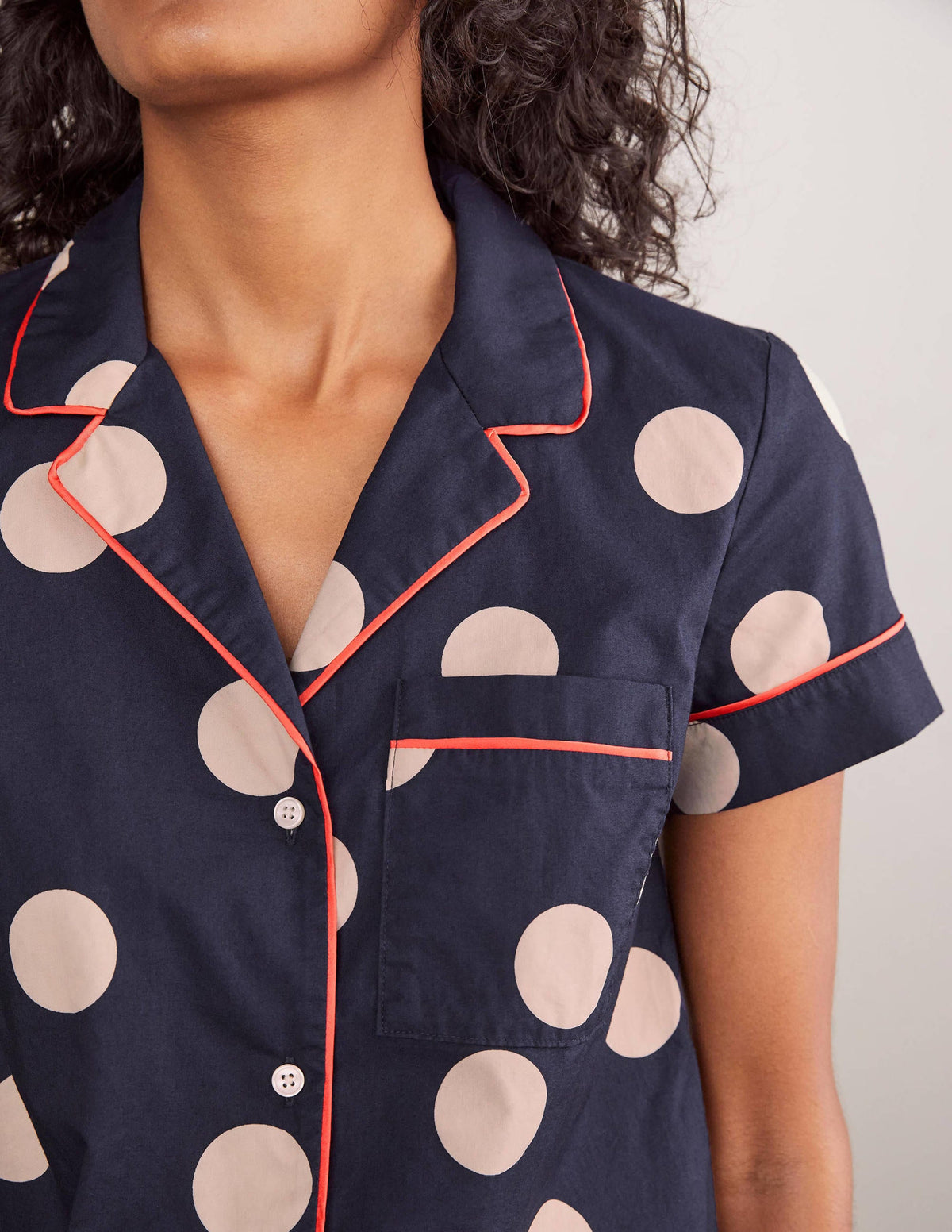 Phoebe PJ Shirt-French Navy, Regular Dot - Image 4