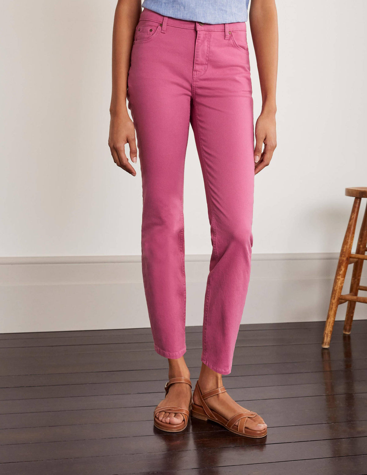 Slim Straight Ankle Skimmers-Berry Sorbet - Image 1