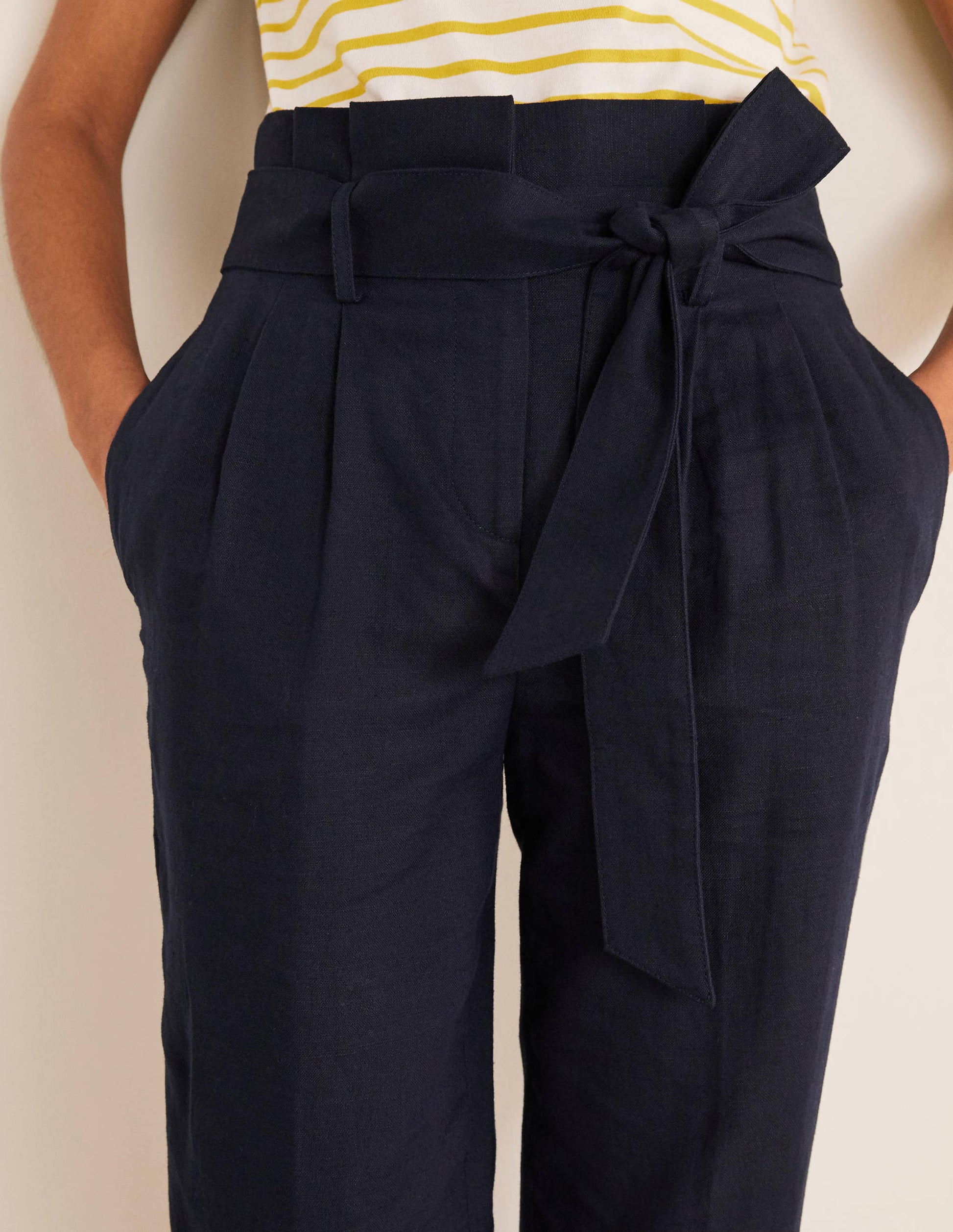 Ludgate Paperbag Trousers-Navy-3