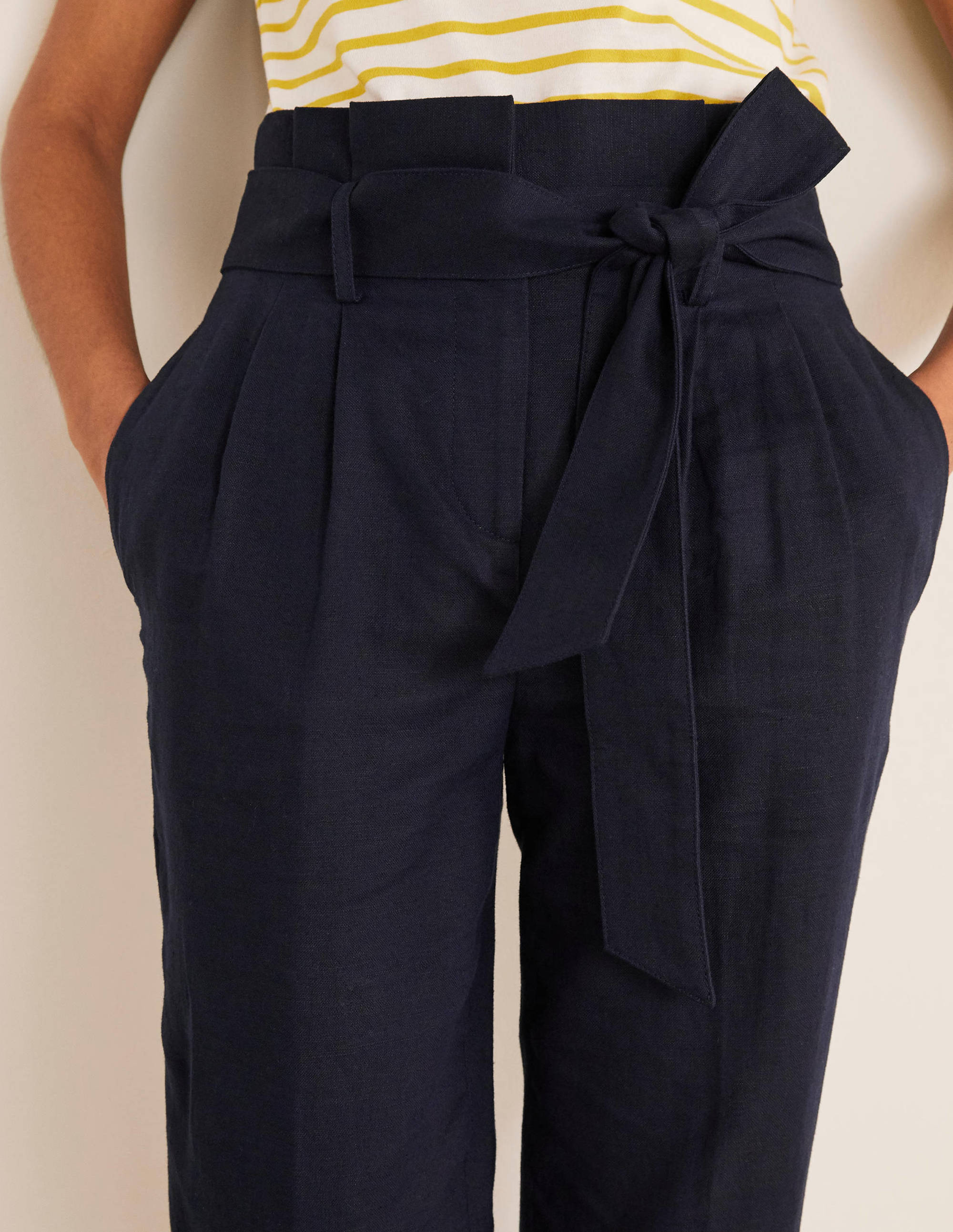 Ludgate Paperbag Trousers-Navy - Image 3