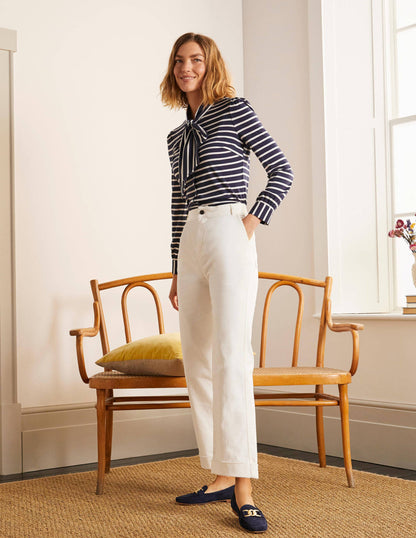 Cropped Turn-Up Jeans-Ecru-4