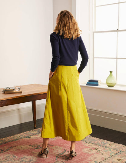 Marcia Midi Skirt-Chartreuse-2