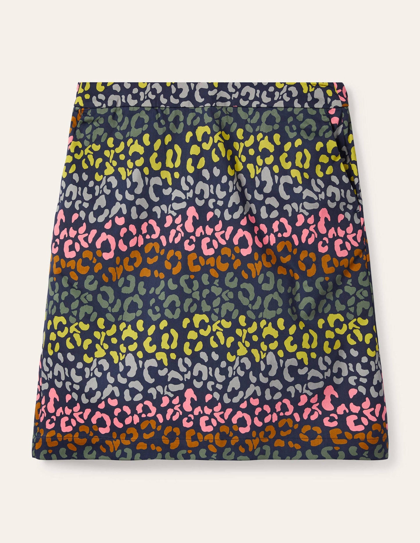 Danby Pull On Mini Skirt-French Navy, Rainbow Leopard