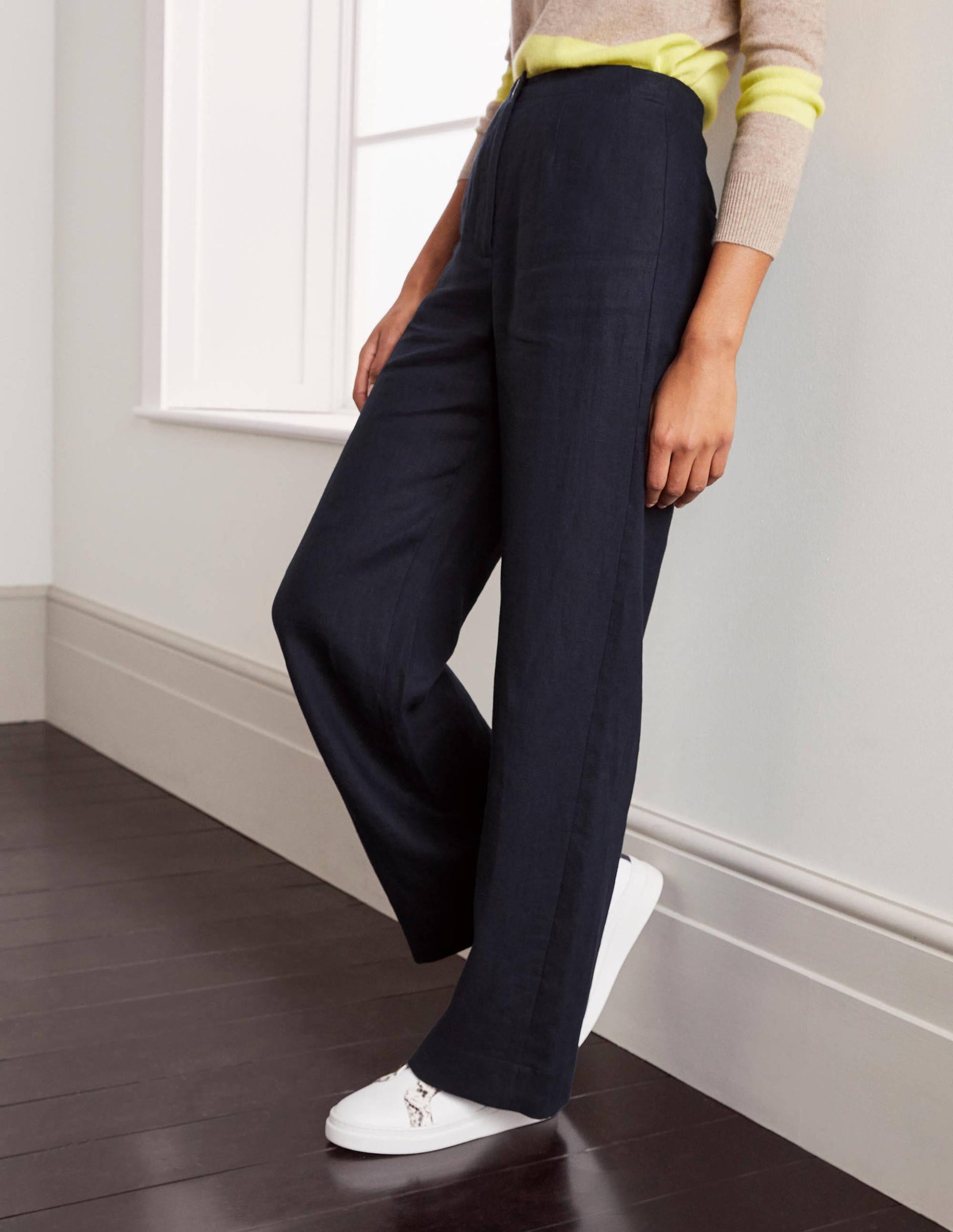 Eldon Linen Trousers-Navy-1